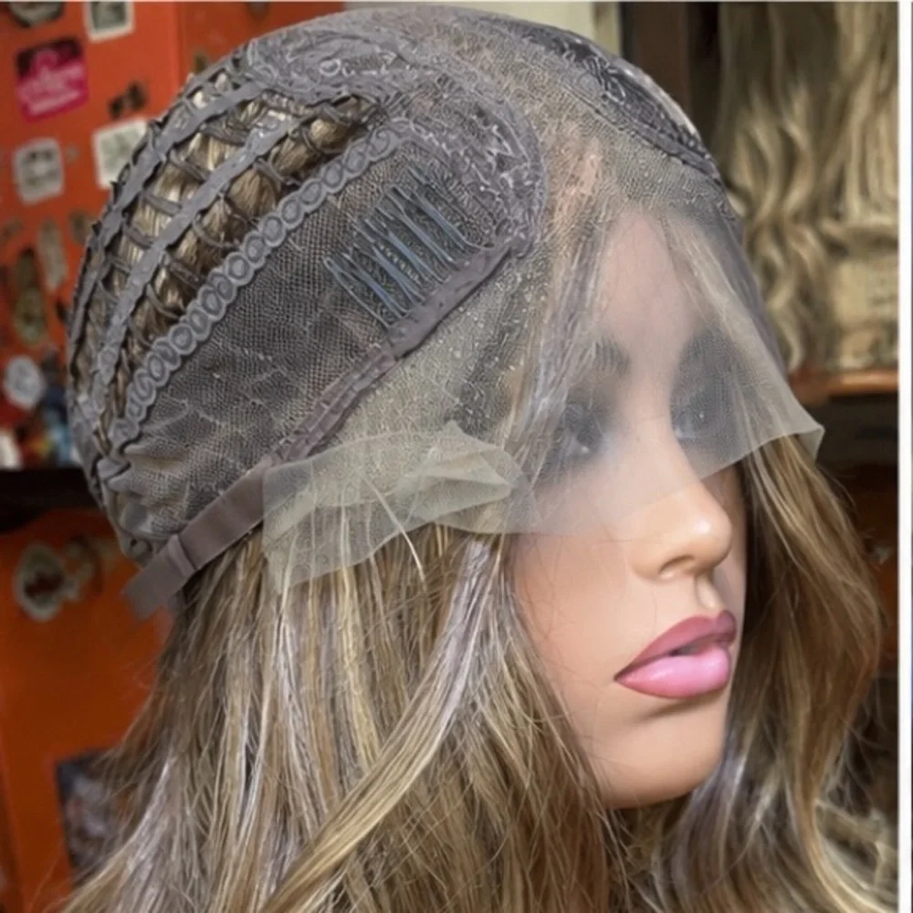 Brown blonde layered very realistic full lace front wig